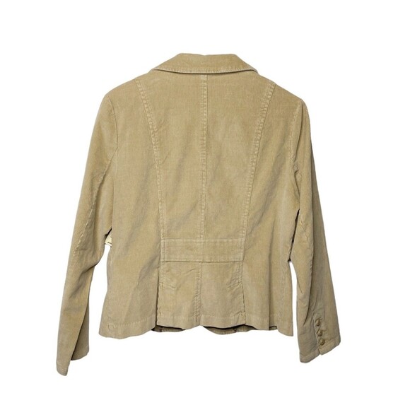 St. Johns Bay Womens Khaki Tan Corduroy Blazer Jacket Pockets Buttons - Picture 2 of 12